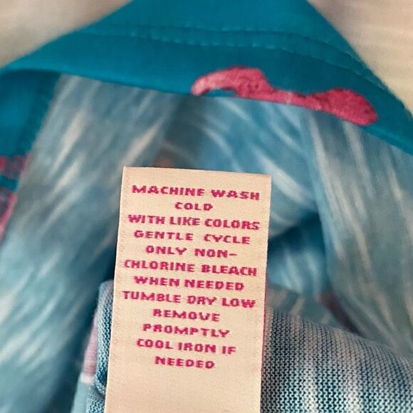 Leoma Lovegrove Sz S Pink Paint Series Ombre Turtle Pattern Long Sleeve T-Shirt - Picture 7 of 8